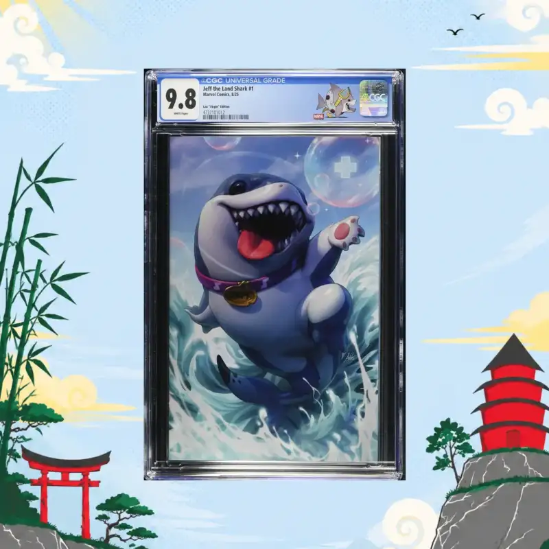 Jeff the Land Shark #1 Stanley Artgerm Lau 1:100 Virgin CGC 9.8 comic book collectible