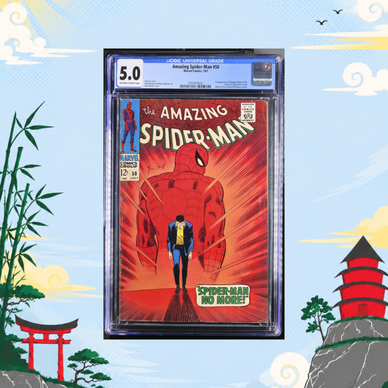 Amazing Spider-Man #50 CGC 5.0 First Appearance Kingpin Spider-Man No More CGC 5.0 comic book collectible